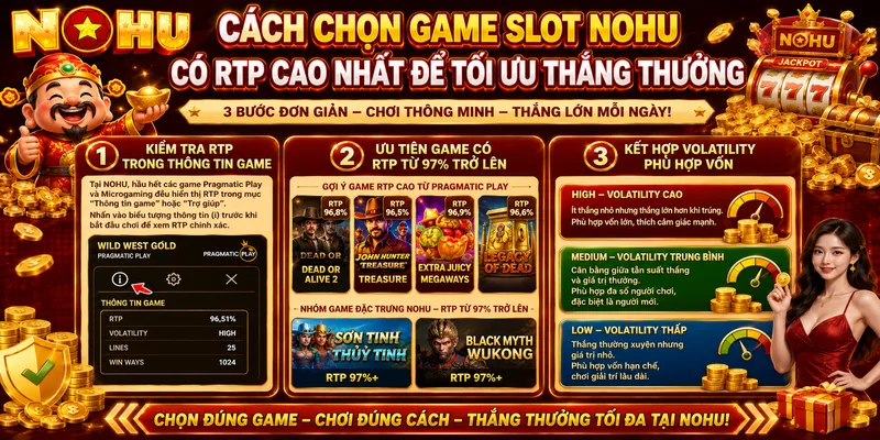 Cách Chọn Game Slot NOHU Có RTP Cao Nhất Để Tối Ưu Thắng Thưởng